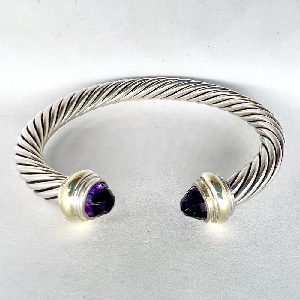 Cable Classic Bracelet with Amethyst and 14k Gold